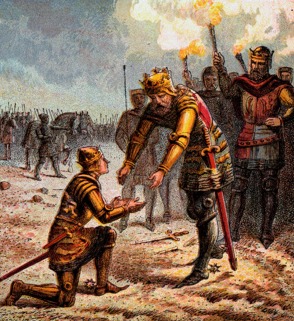 Der Schwarze Prinz bei Crecy, 1346 von Unbekannt