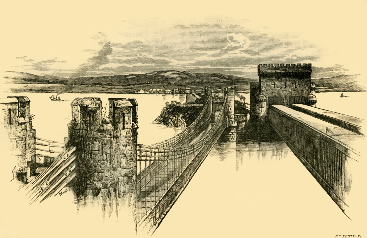 Die Brücken, vom Conway Castle von Unbekannt