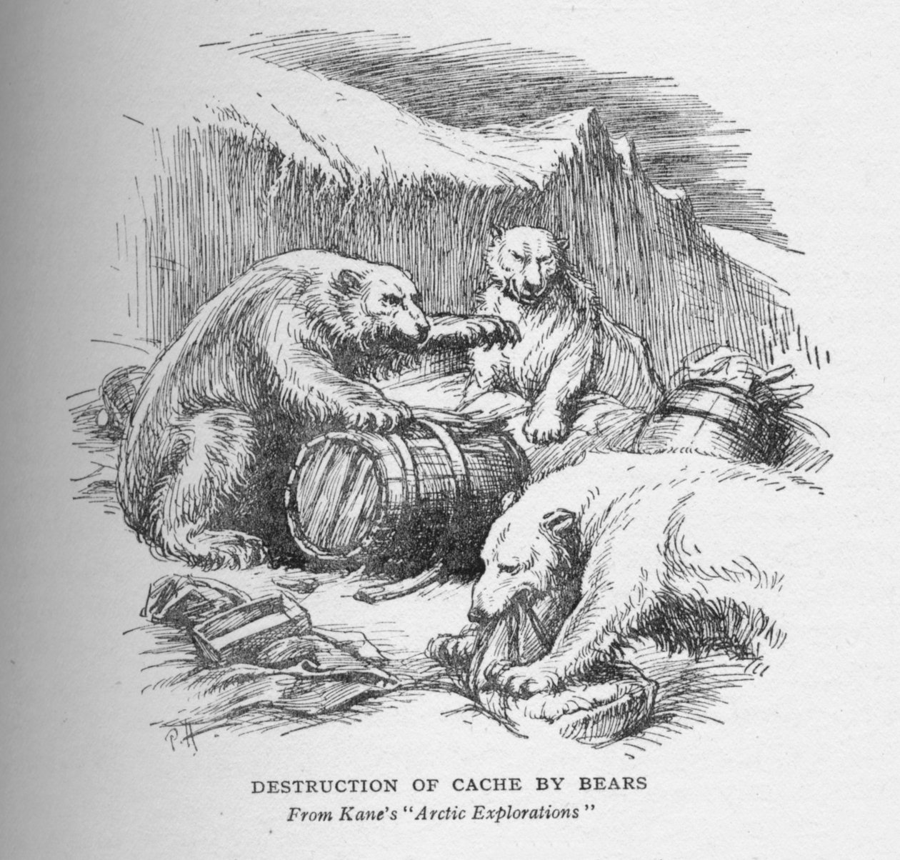 Das zerstörte Versteck, um 1856 von Unbekannt
