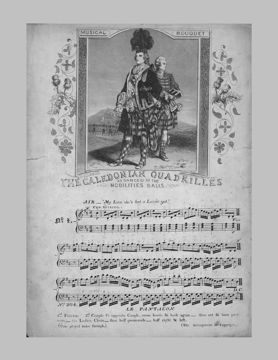 Die Caledonian Quadrilles, Notenblatt, um 1870 von Unbekannt
