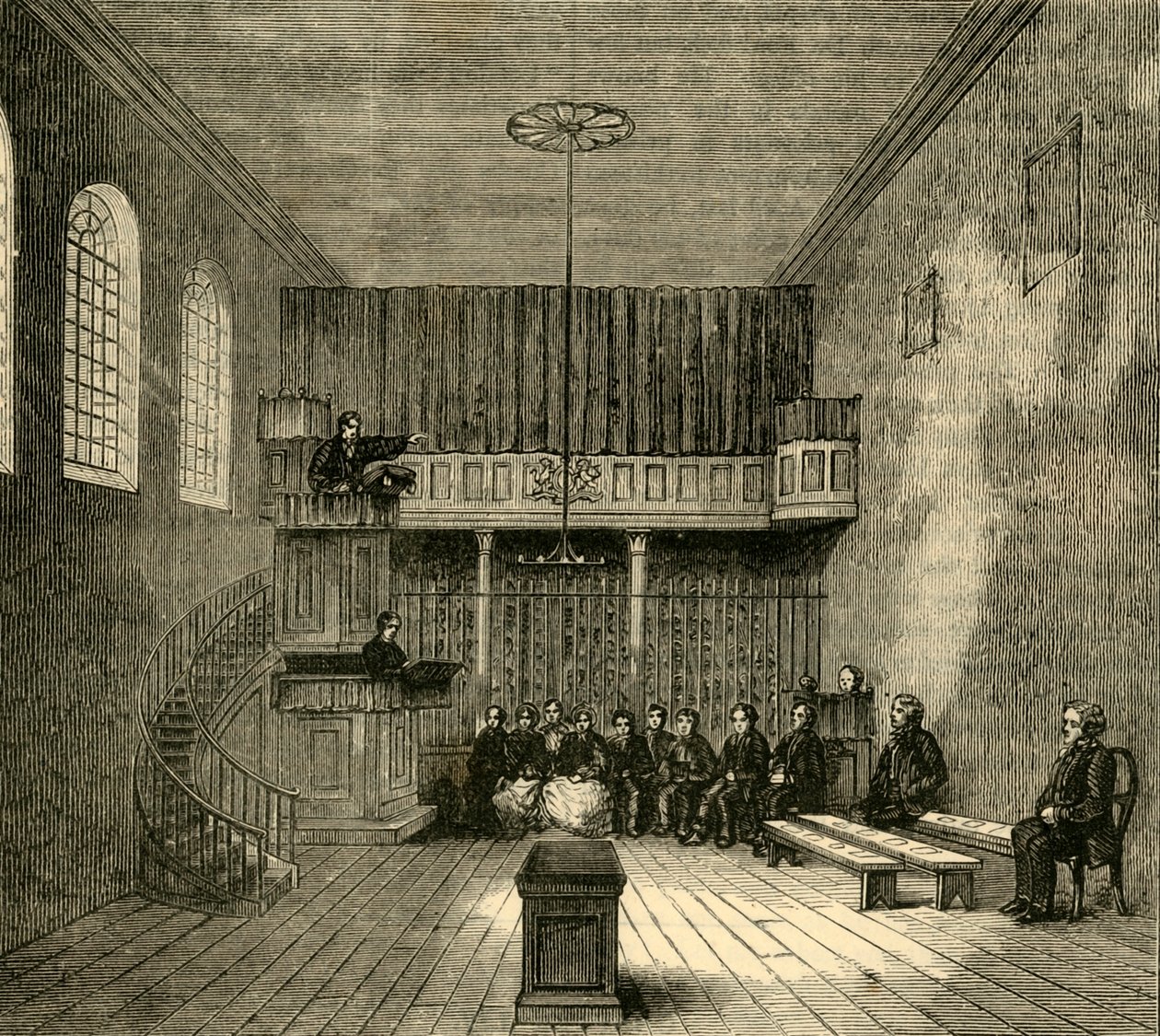 Die Kapelle in Newgate, ca. 1872 von Unbekannt
