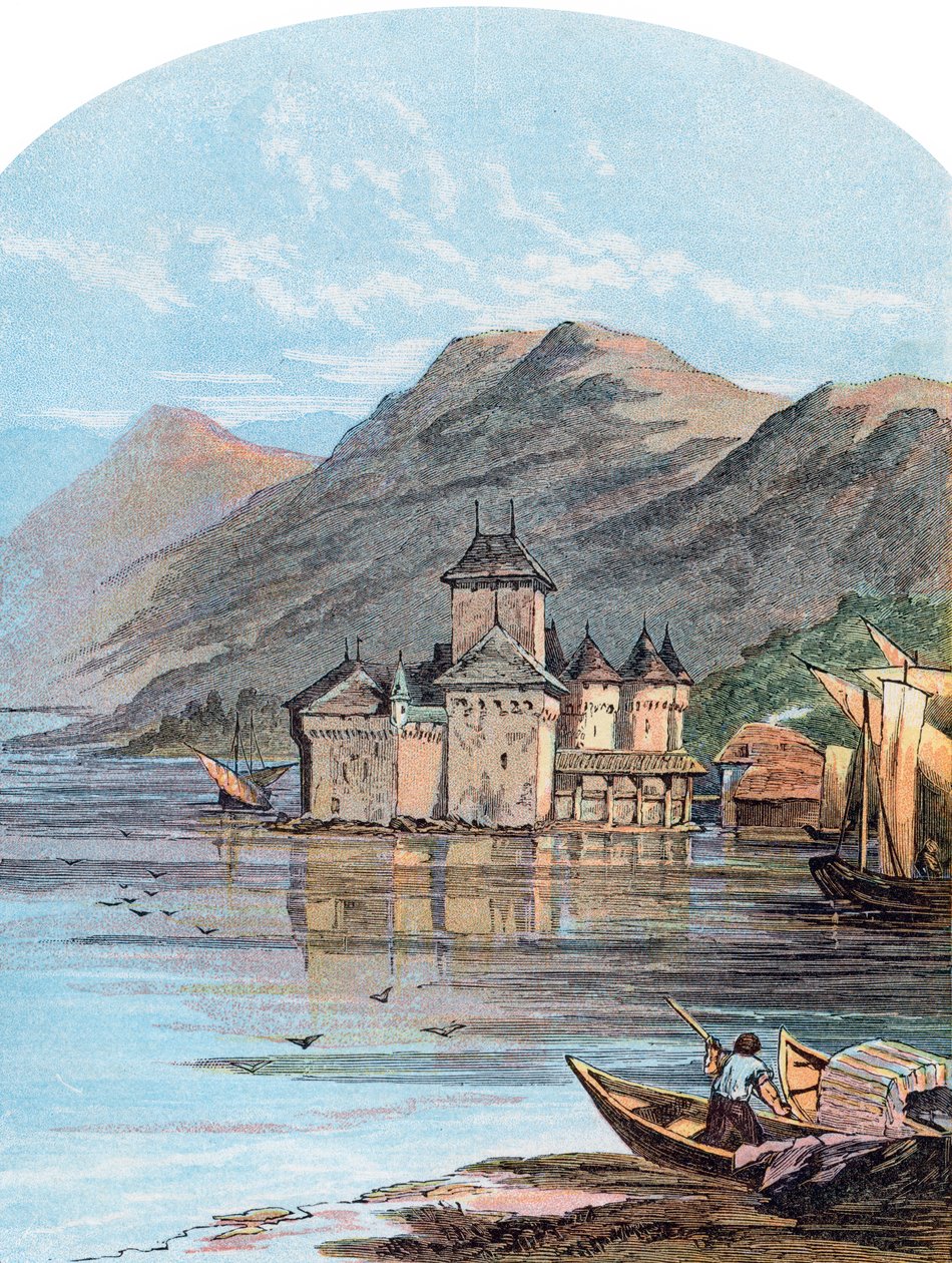 Das Schloss Chillon, Genfersee, Schweiz, 1864 von Unbekannt