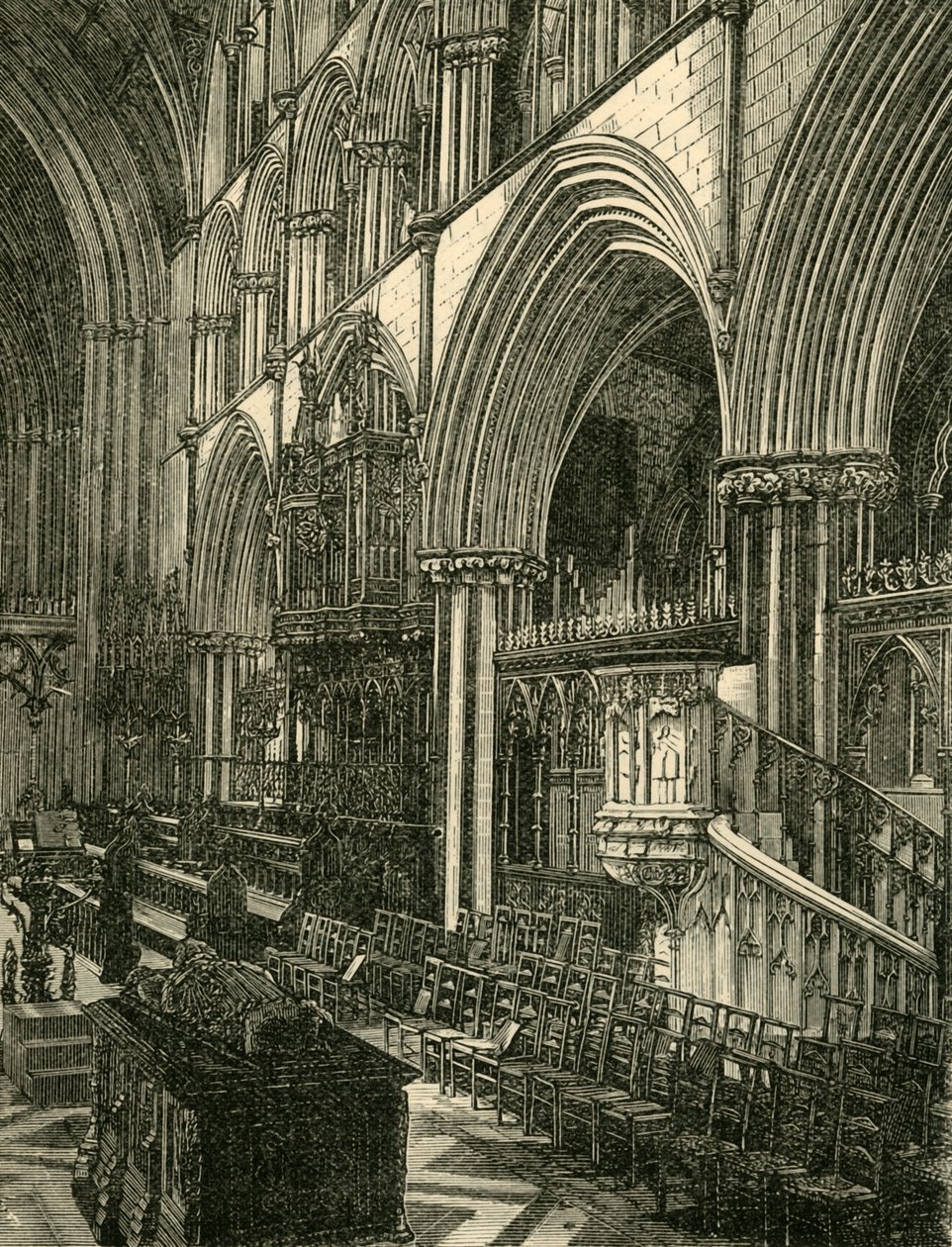 Der Chor der Worcester Kathedrale, 1898 von Unbekannt