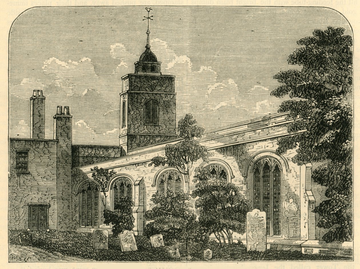 Die Kirche von Allhallows, Barking, 1750, ca. 1872 von Unbekannt