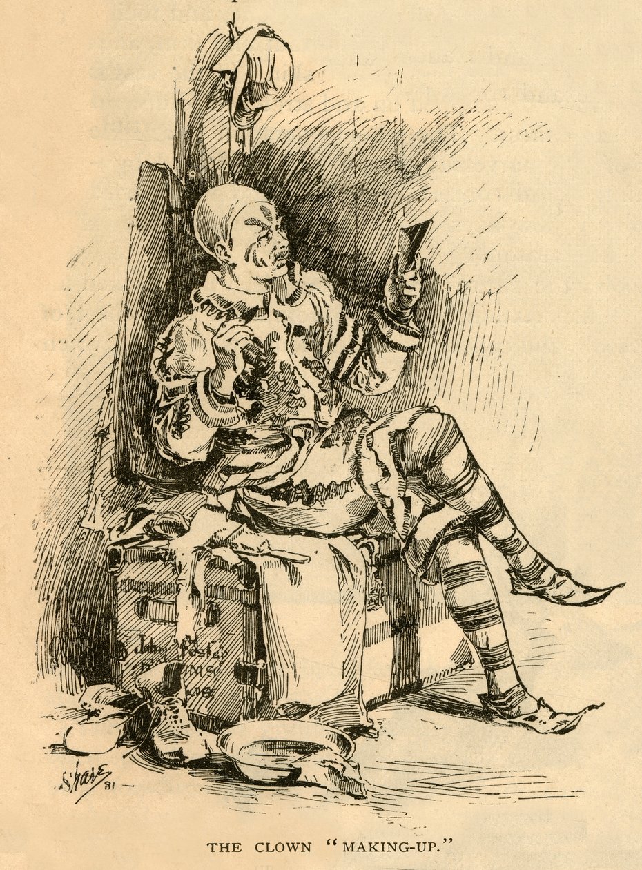 Der Clown beim Schminken, 1882 von Unbekannt