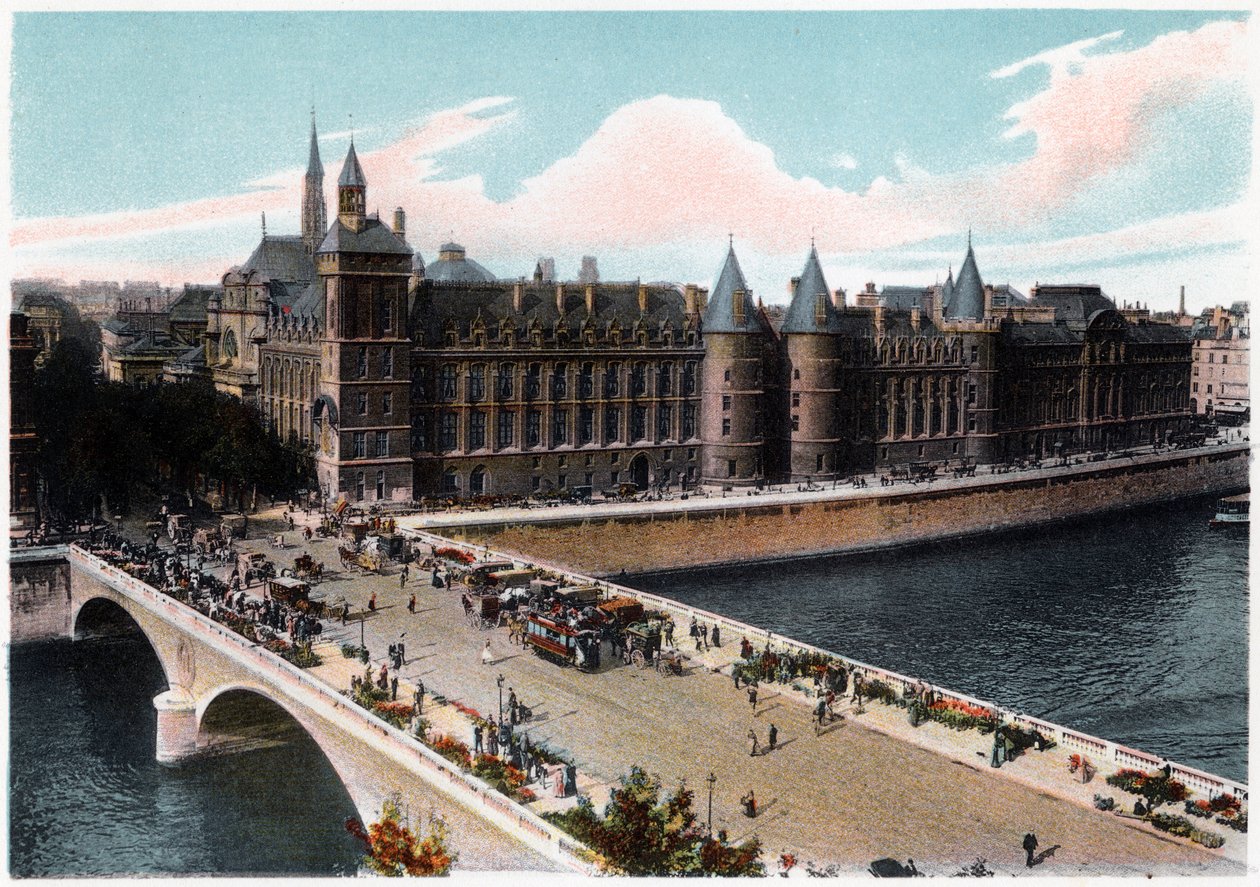 Die Conciergerie und die Pont Neuf, Paris, ca. 1900 von Unbekannt
