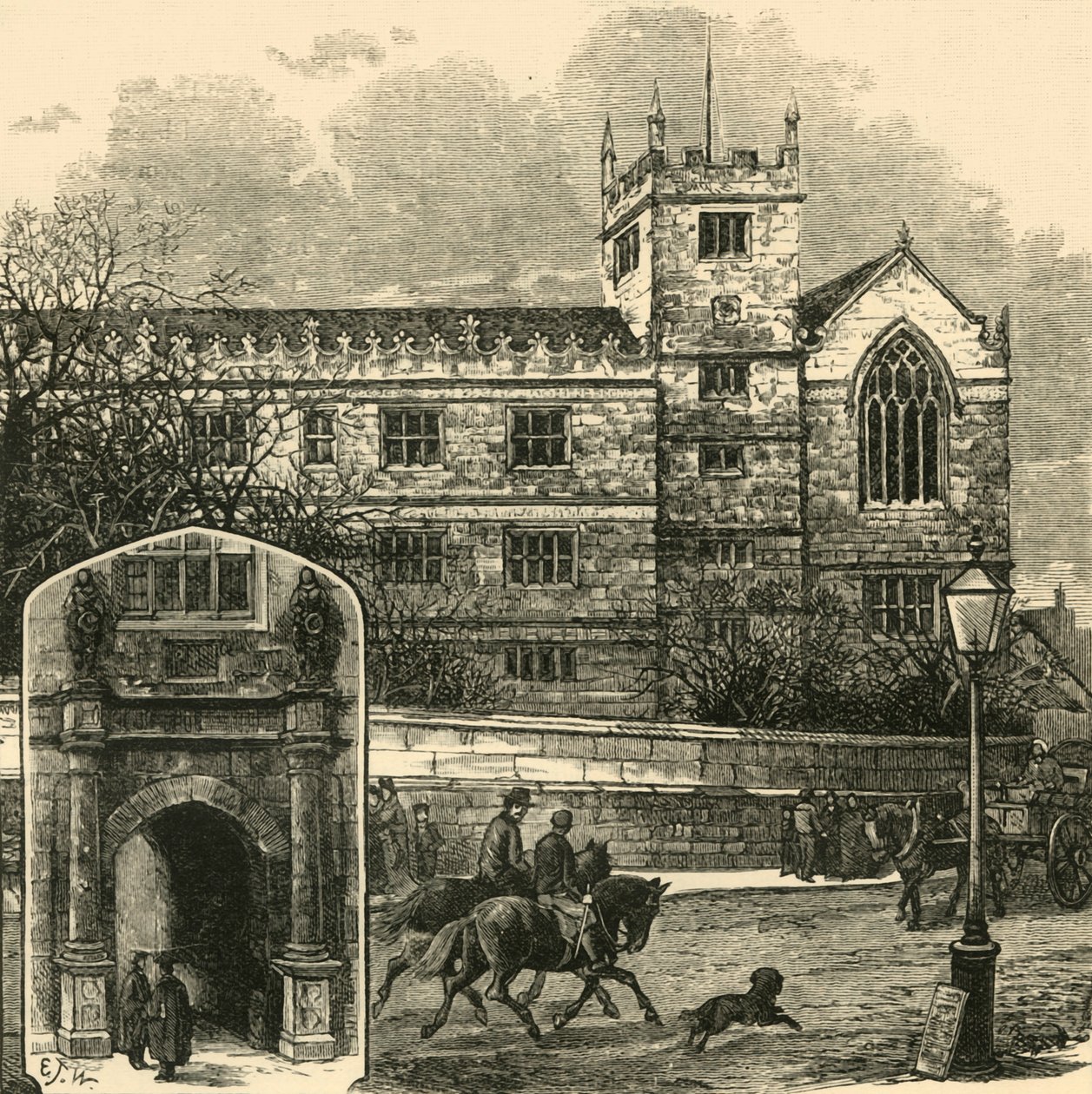 Das Portal. Die alte Grammatikschule, 1898 von Unbekannt