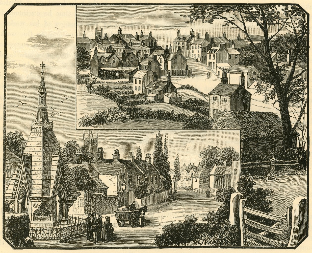 Der Trinkbrunnen. Straße in Broseley, 1898 von Unbekannt