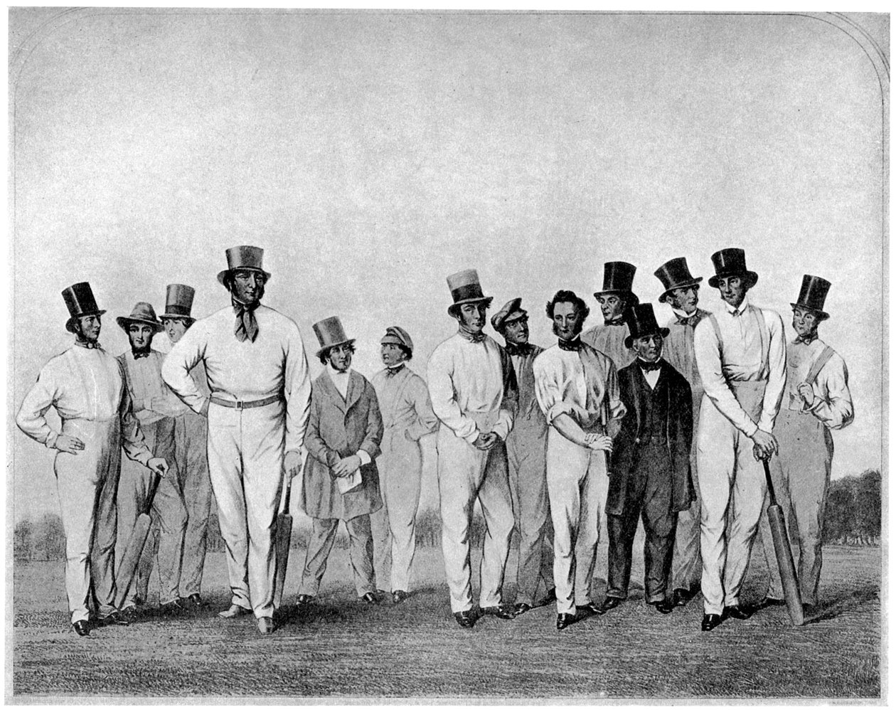 Die englische Cricket-Elf von 1846, 1912 von Unbekannt