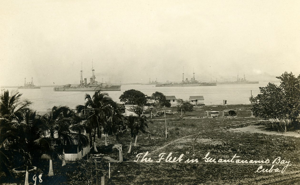 Die Flotte in der Guantanamo-Bucht, Kuba, ca. 1919 von Unbekannt