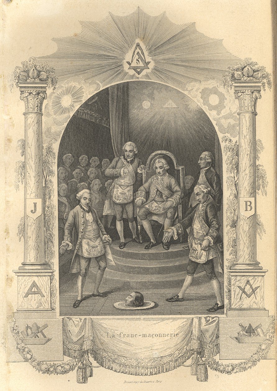 Die Zeremonie der französischen Freimaurer, 1844 von Unbekannt