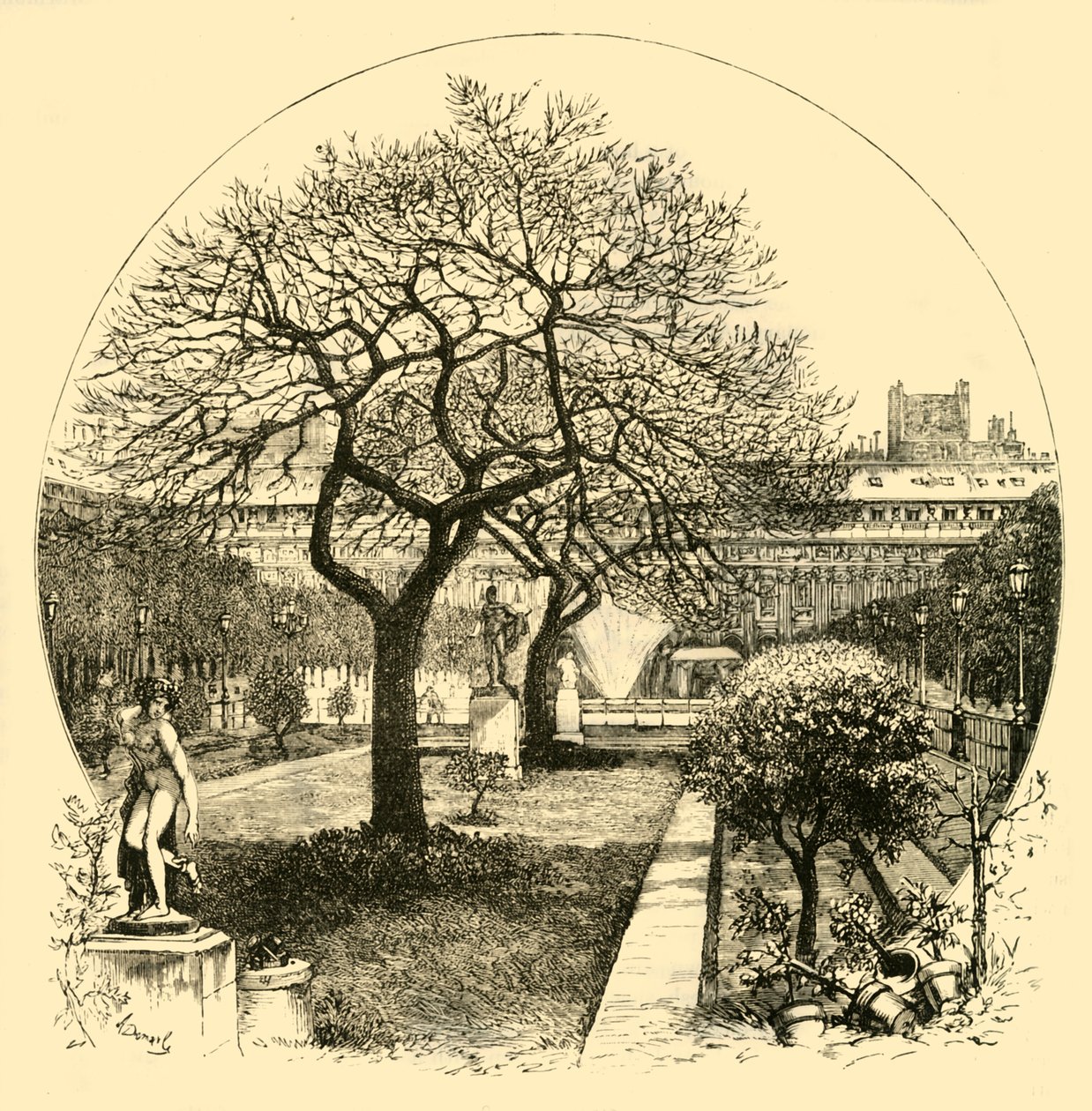 Die Gärten des Palais Royal, Paris, 1890 von Unbekannt