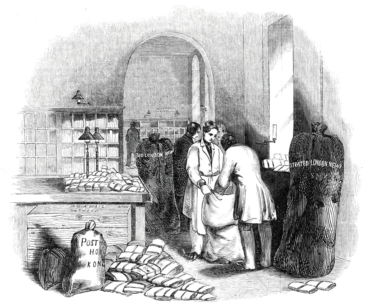 Das Generalpostamt, Verpackung der indischen Post, 1844 von Unbekannt