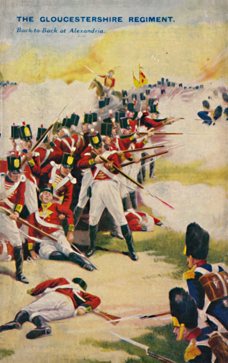 Das Gloucestershire Regiment. Rücken an Rücken in Alexandria, 1801, 1939. von Unbekannt