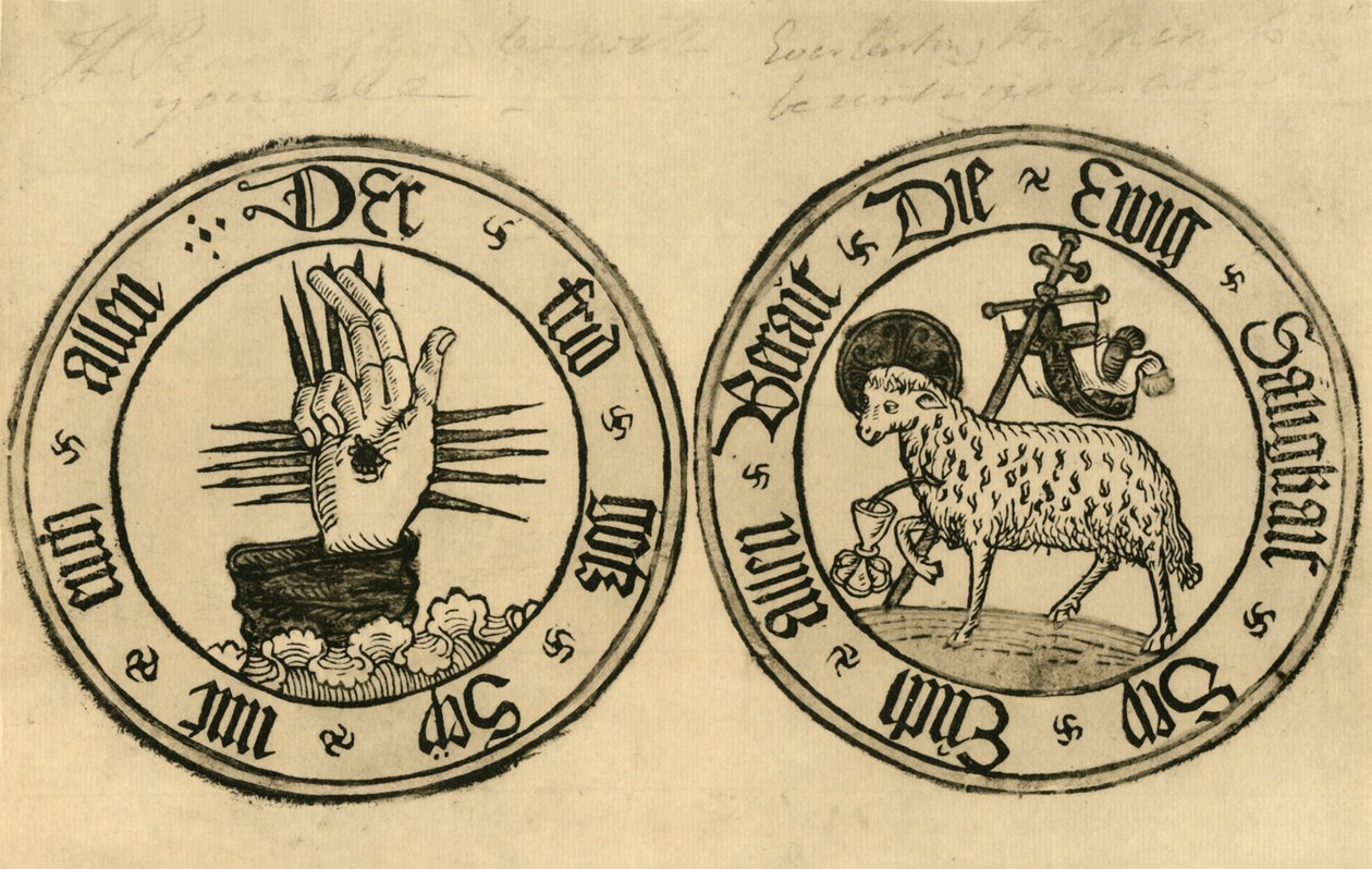 Die Hand Gottes und Agnus Dei von Unbekannt