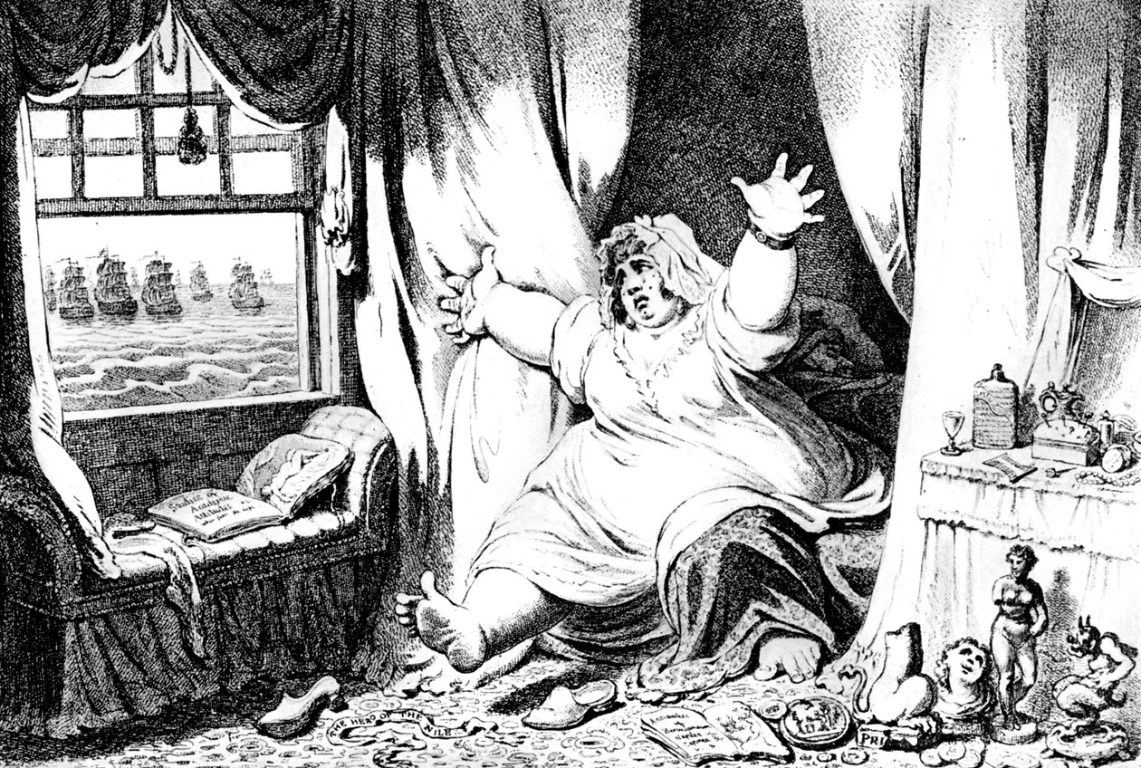 Die feindselige Ansicht von Lady Hamilton, 19. Jahrhundert von Unbekannt