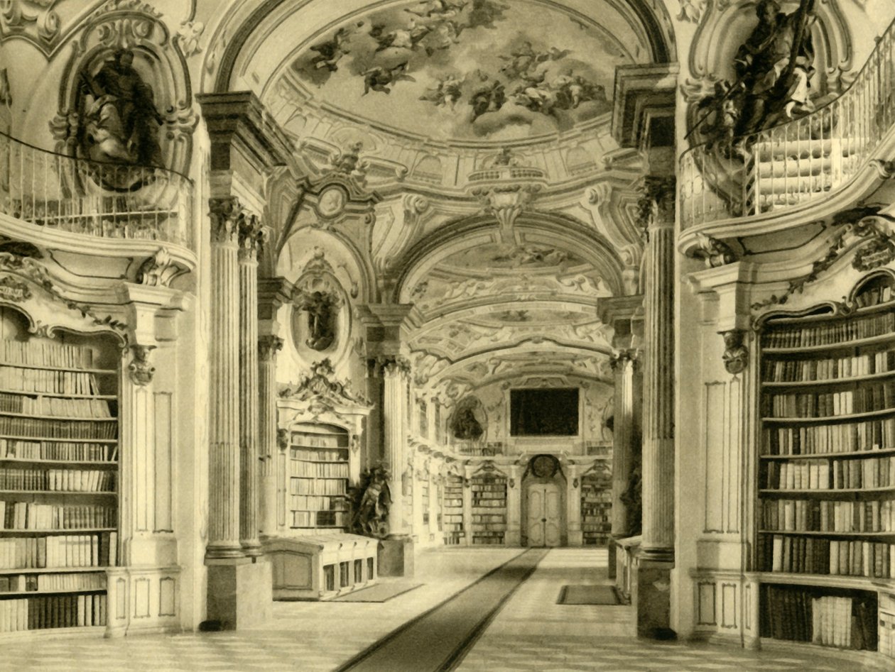 Die Bibliothek, Stift Admont, Österreich, um 1935 von Unbekannt
