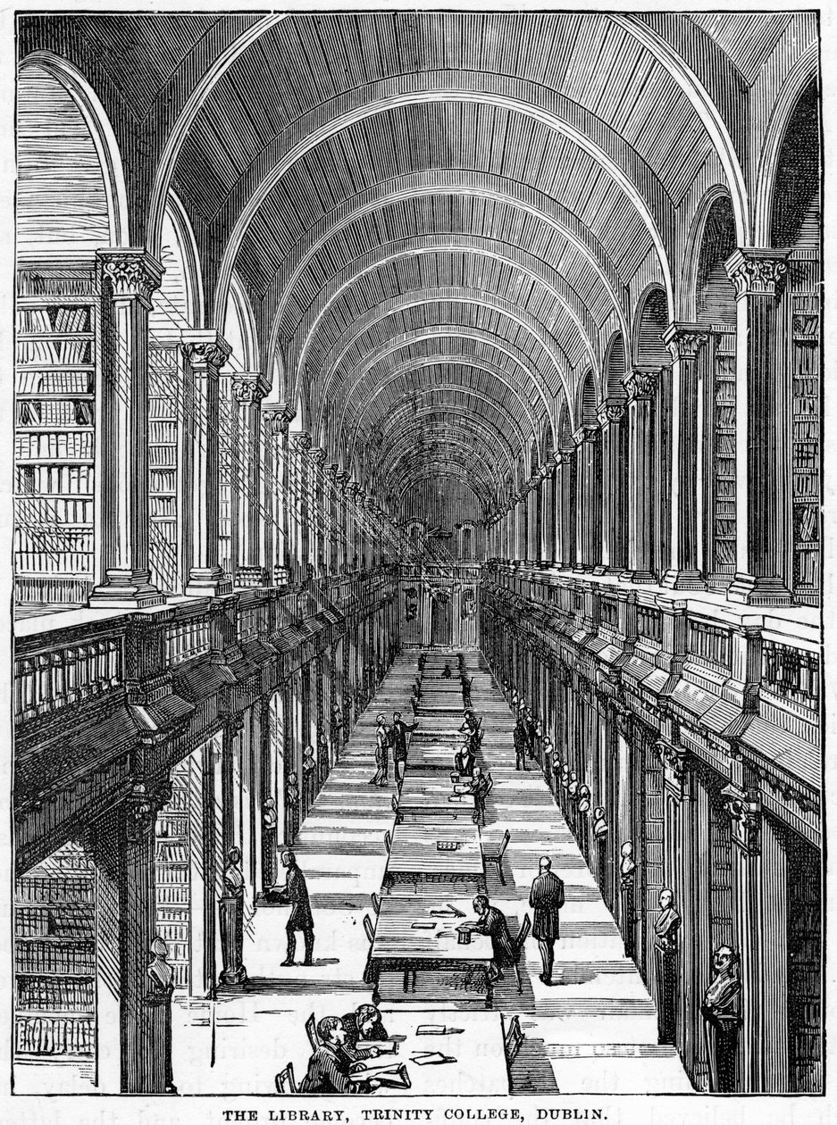 Die Bibliothek, Trinity College, Dublin, 19. Jahrhundert von Unbekannt