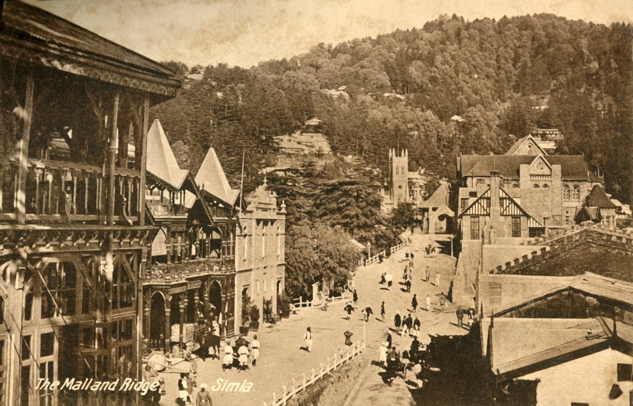 The Mall und Ridge - Simla, ca. 1918-1939 von Unbekannt