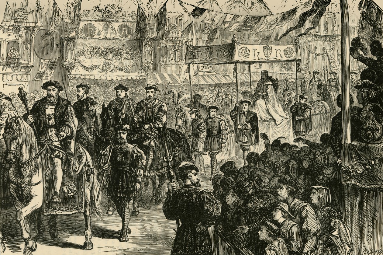 Die Hochzeitsprozession von Anne Boleyn, 1533, 1890 von Unbekannt