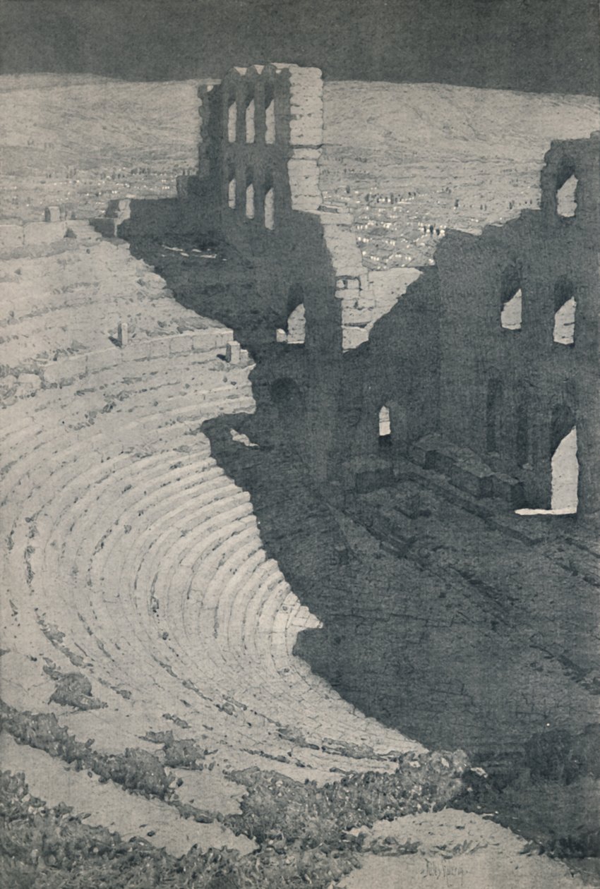 Das Odeum des Herodes Atticus in Athen, 1913 von Unbekannt