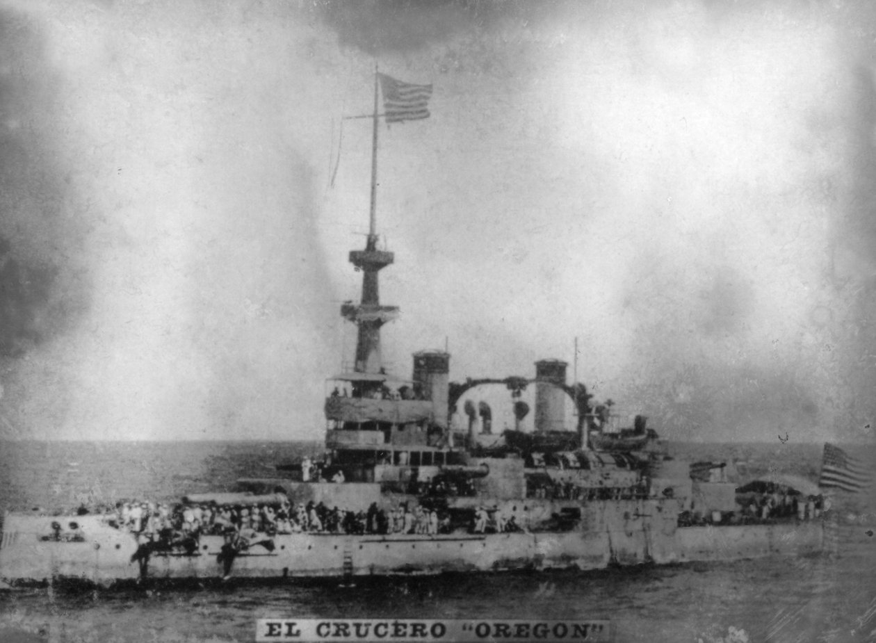 Das Schlachtschiff Oregon, 1898 von Unbekannt