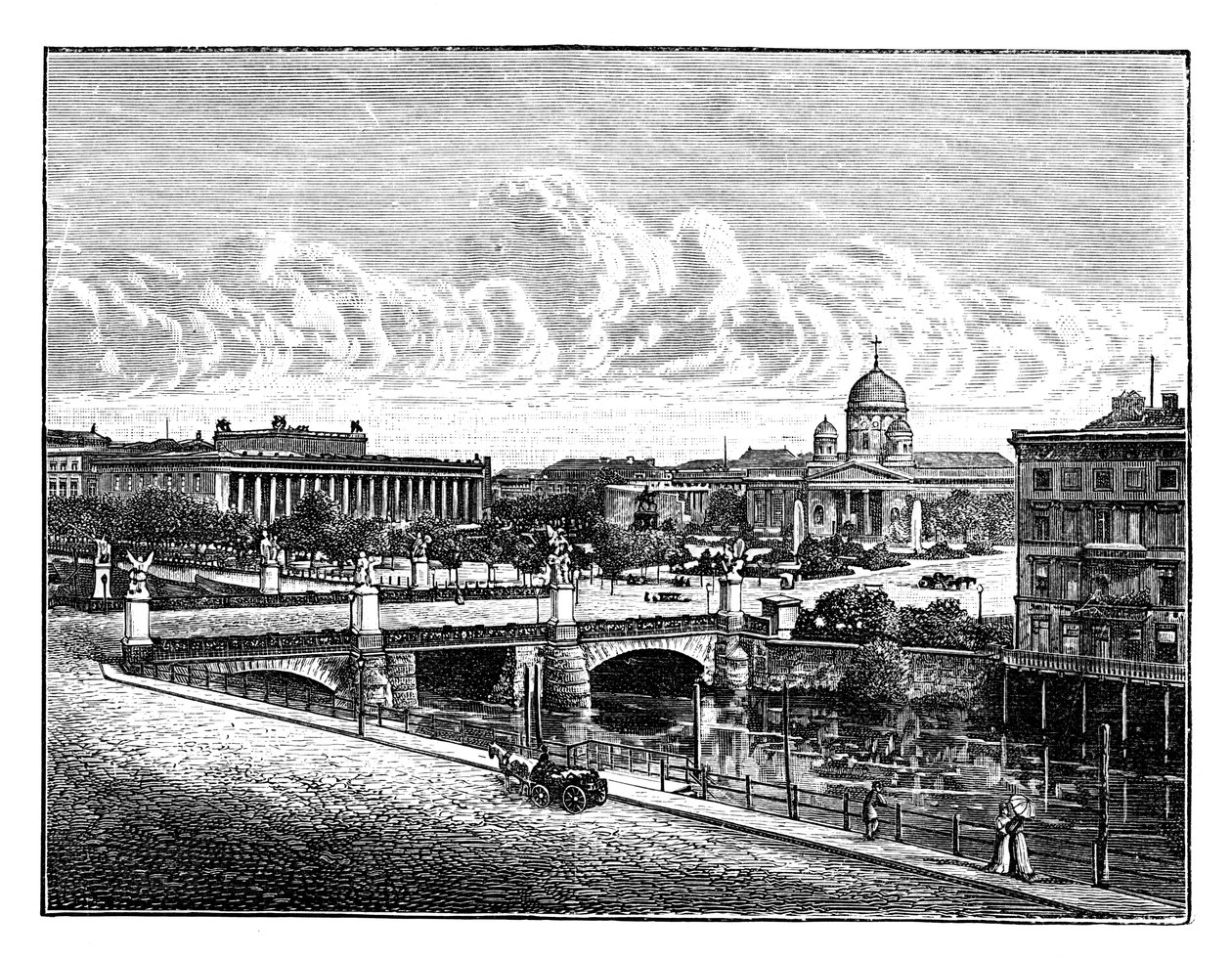Die Schlossbrücke und der Lustgarten, Berlin, Deutschland von Unbekannt