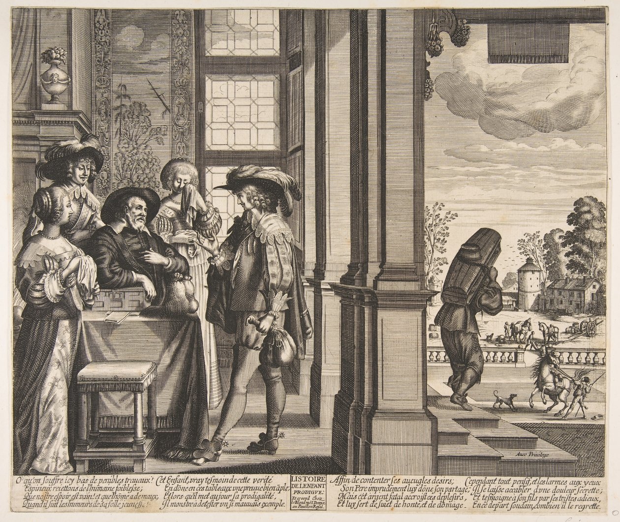 Der verlorene Sohn verlässt das Haus, ca. 1636 von Unbekannt