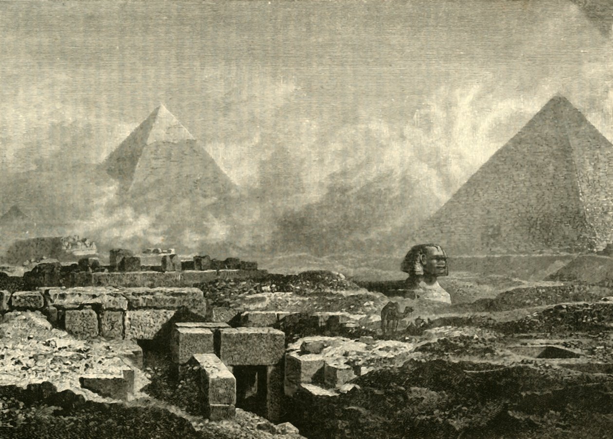 Die Pyramiden und die Sphinx, 1890 von Unbekannt