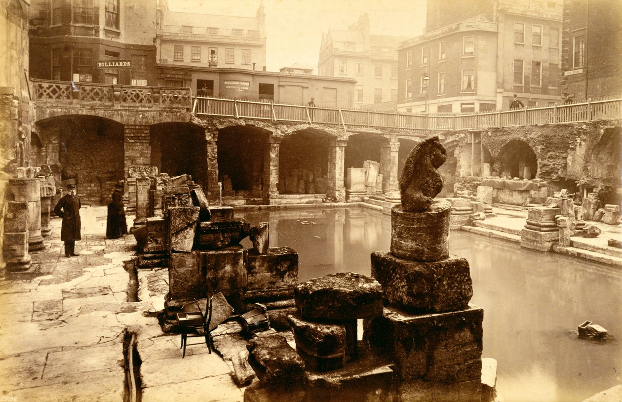 Die römischen Bäder, Bath, 19. Jahrhundert von Unbekannt