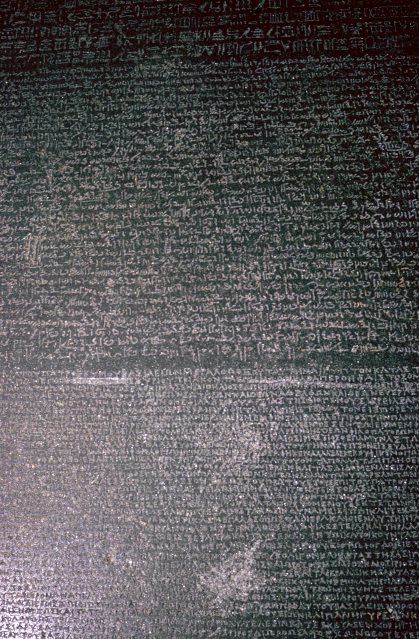 Der Stein von Rosetta, Ägyptisch, Ptolemäische Zeit, 196 v. Chr. von Unbekannt