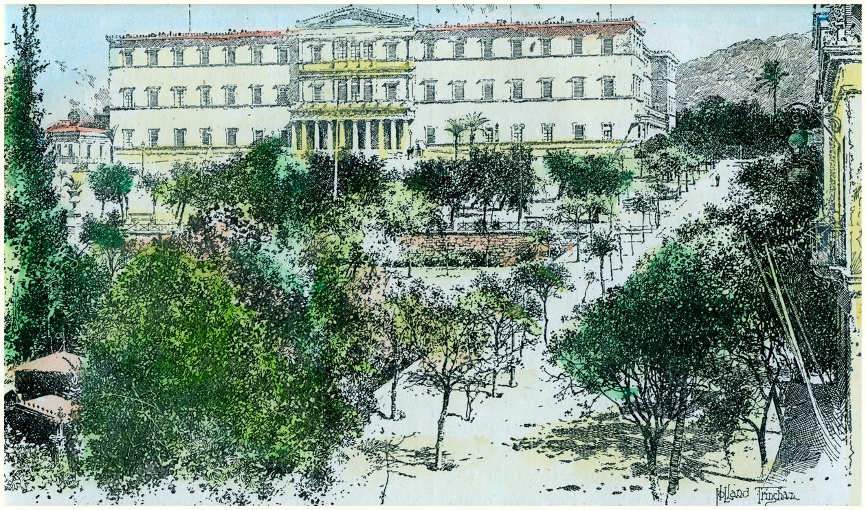 Der Königspalast, Athen, Griechenland, um 1890 von Unbekannt
