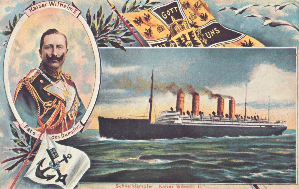 Die SS Kaiser Wilhelm II, um 1910 von Unbekannt
