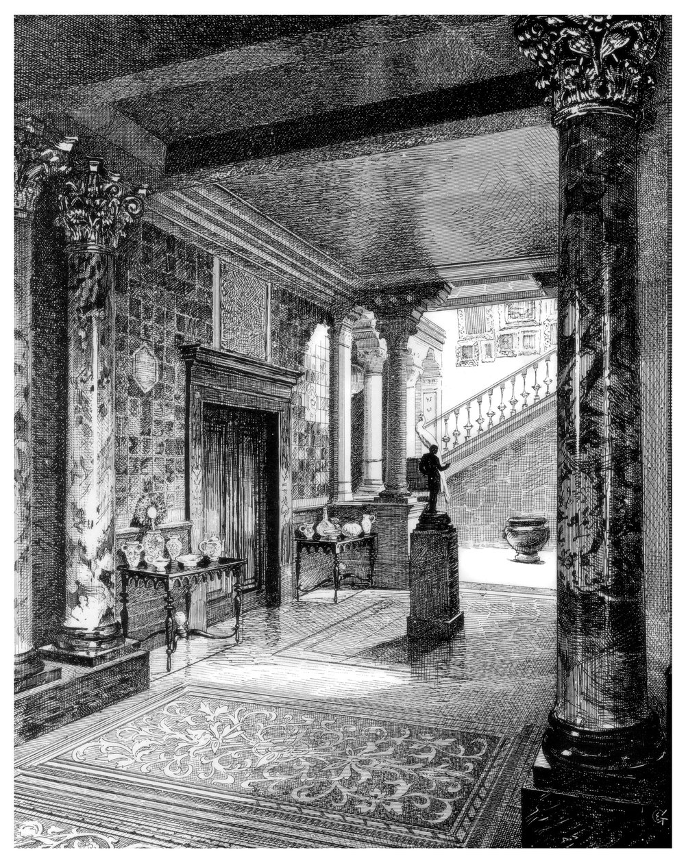 Das Vestibül, um 1880-1882 von Unbekannt