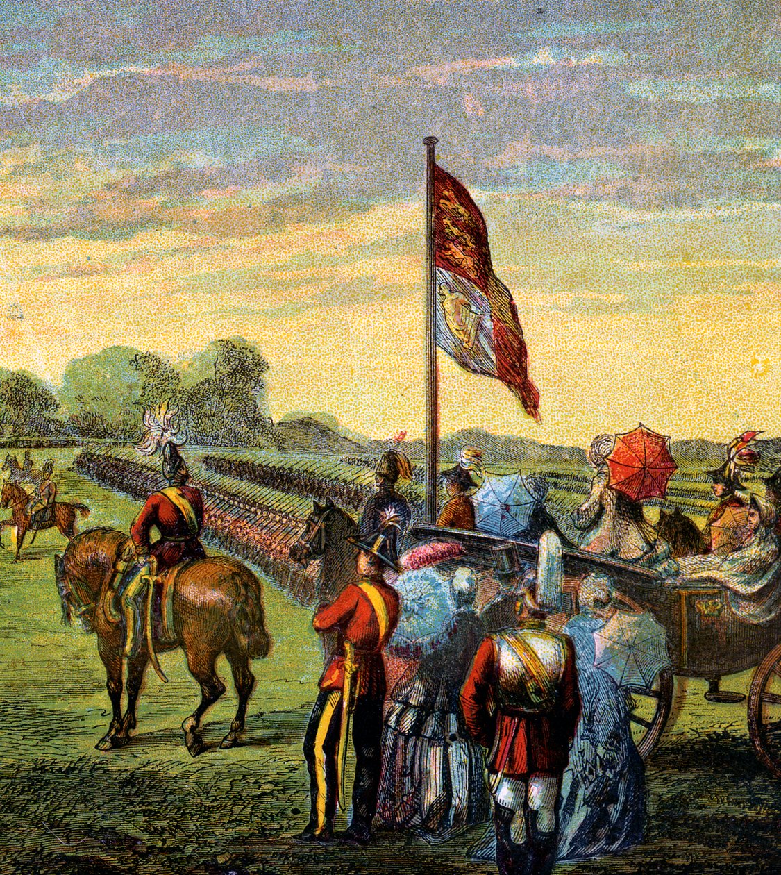 Die Freiwilligenüberprüfung, ca. 1850er von Unbekannt