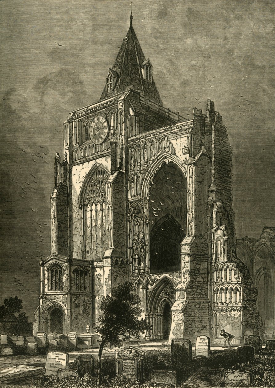 Die Westfassade, Crowland Abbey, 1898 von Unbekannt