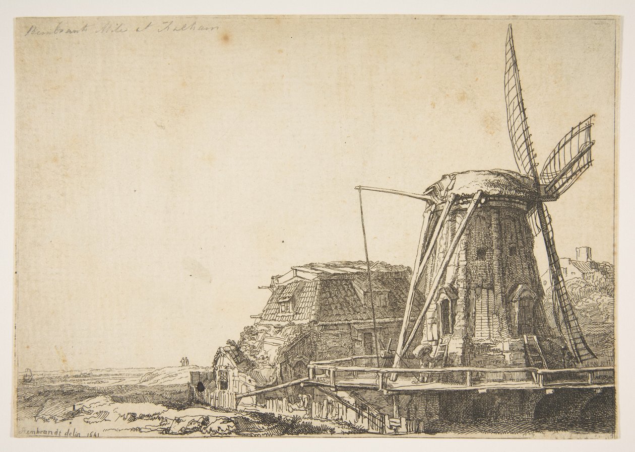Die Windmühle (umgekehrte Kopie) von Unbekannt