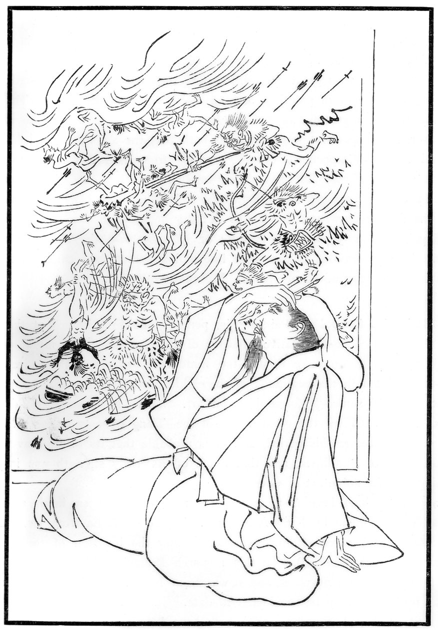 Der Tod von Kose no Hirotaka, 1886 von Unbekannt