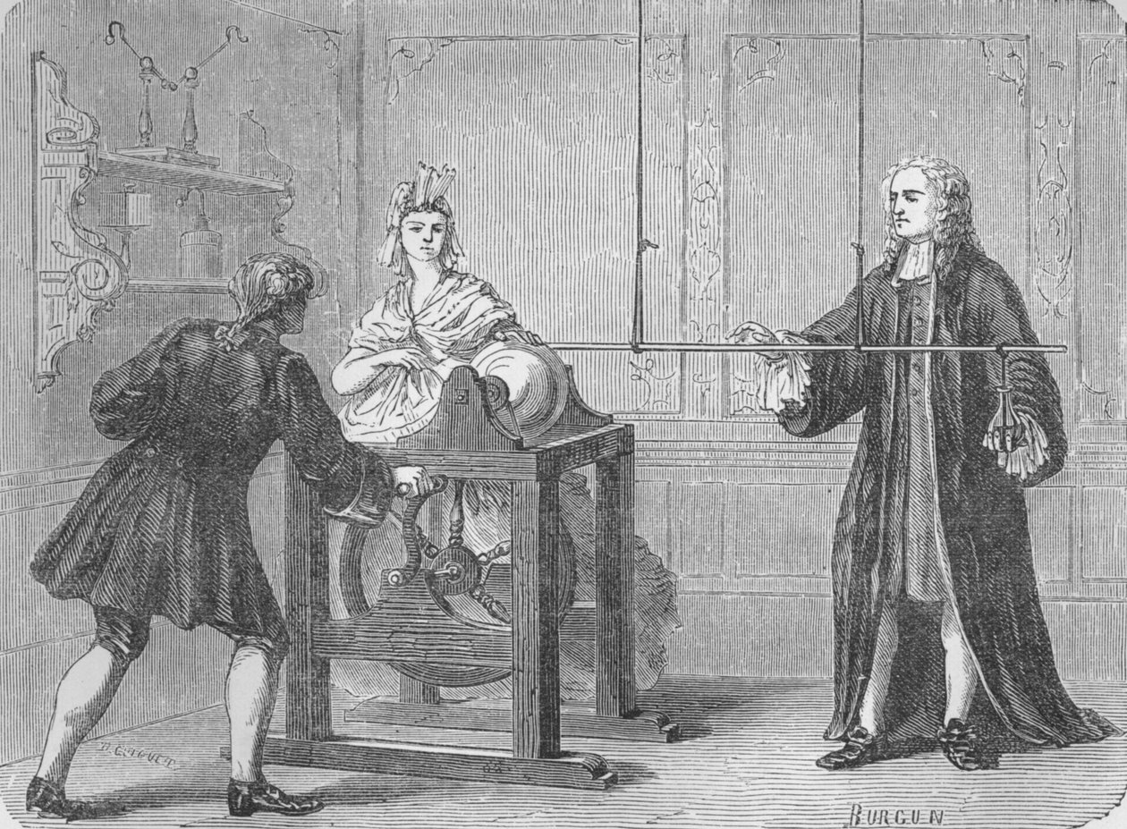 Die Entdeckung des Leydener Glases, 1745 1894 von Unbekannt