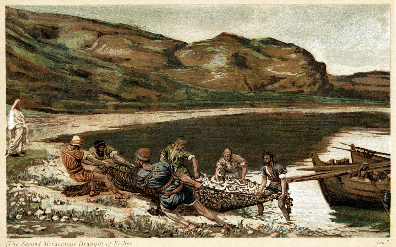 Der zweite wunderbare Fischfang, um 1890 von Unbekannt
