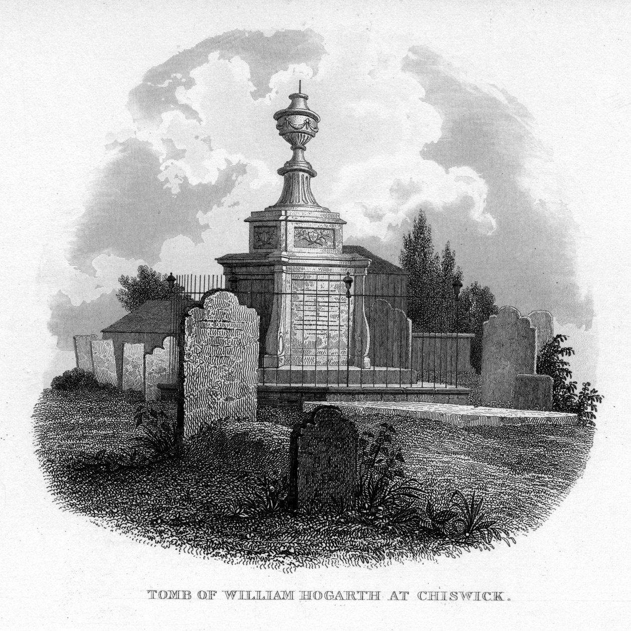 Das Grab von William Hogarth in Chiswick, 1840 von Unbekannt