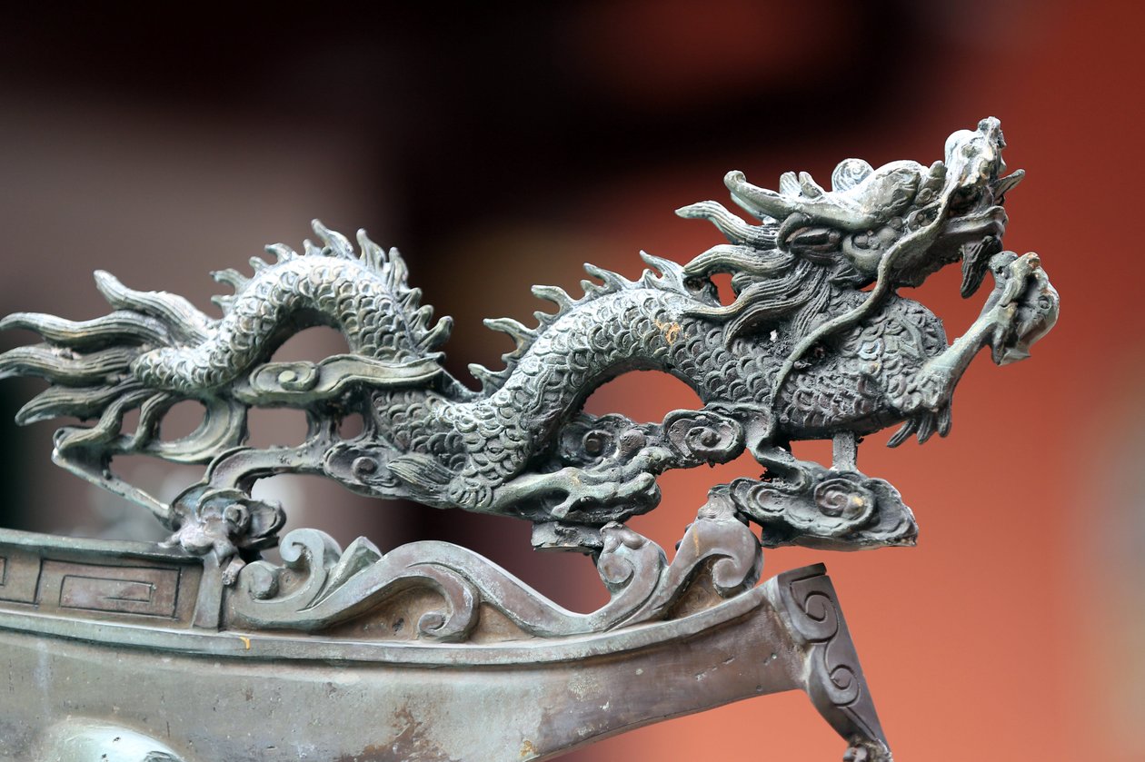 Thian Hock Keng Tempel. Drache. Singapur von Unbekannt