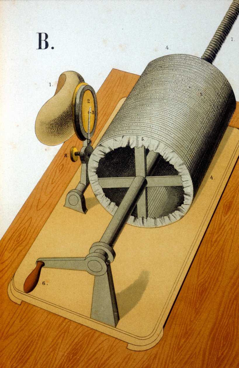 Thomas Alva Edisons erster Phonograph, 1878 von Unbekannt