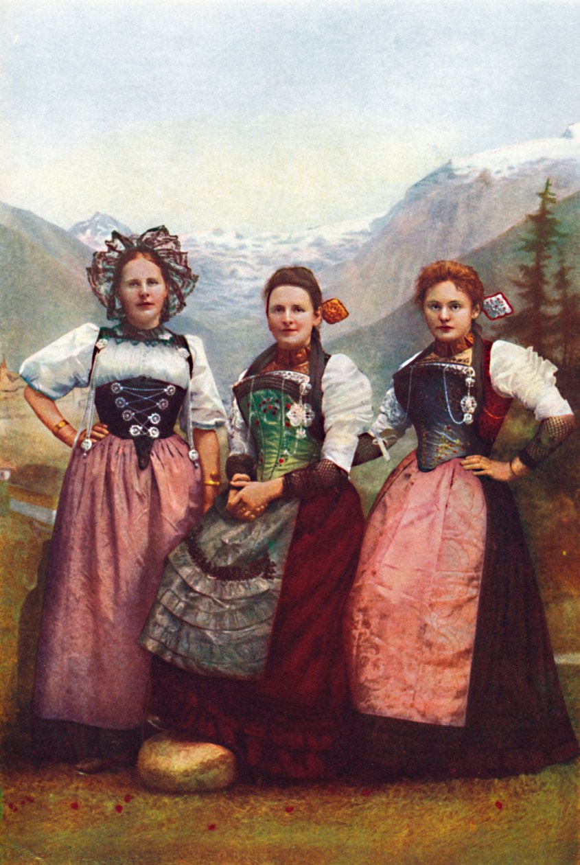 Drei Schweizer Mädchen, 1912 von Unbekannt
