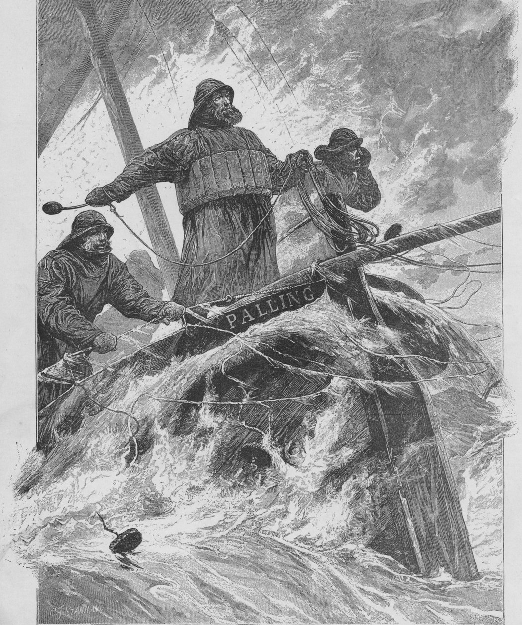 Das Werfen der Rettungsleine, 1890 von Unbekannt