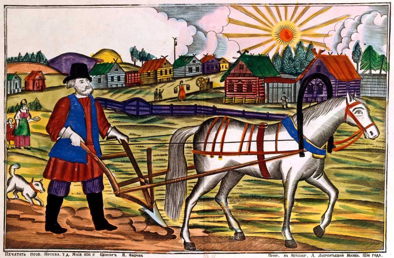 Pflügen, 1856 von Unbekannt