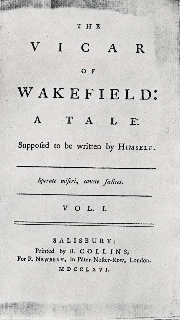 Titelblatt von Der Pfarrer von Wakefield, 1766 von Unbekannt