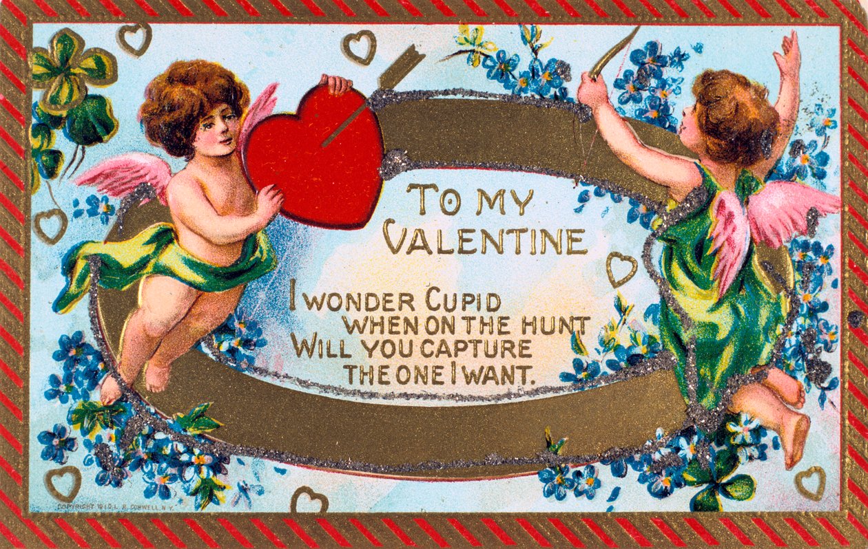 Für meinen Valentin, amerikanische Valentinskarte, um 1908 von Unbekannt