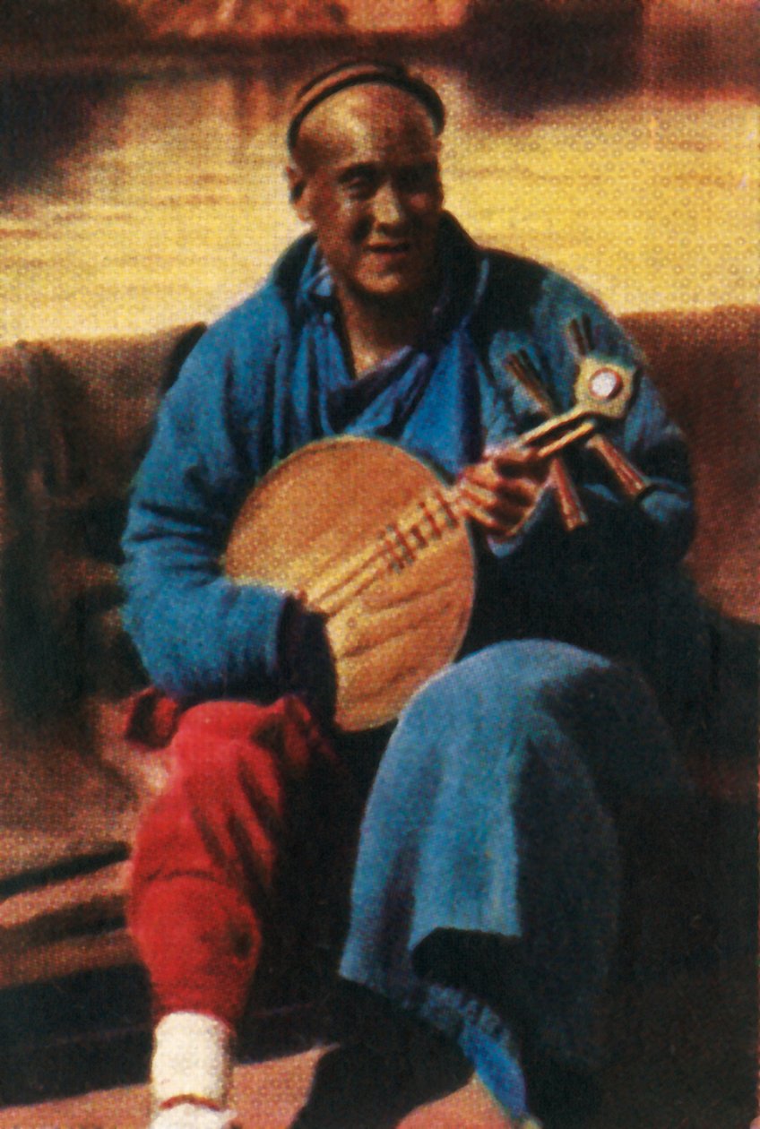 Reisender Musiker, China, ca. 1928 von Unbekannt