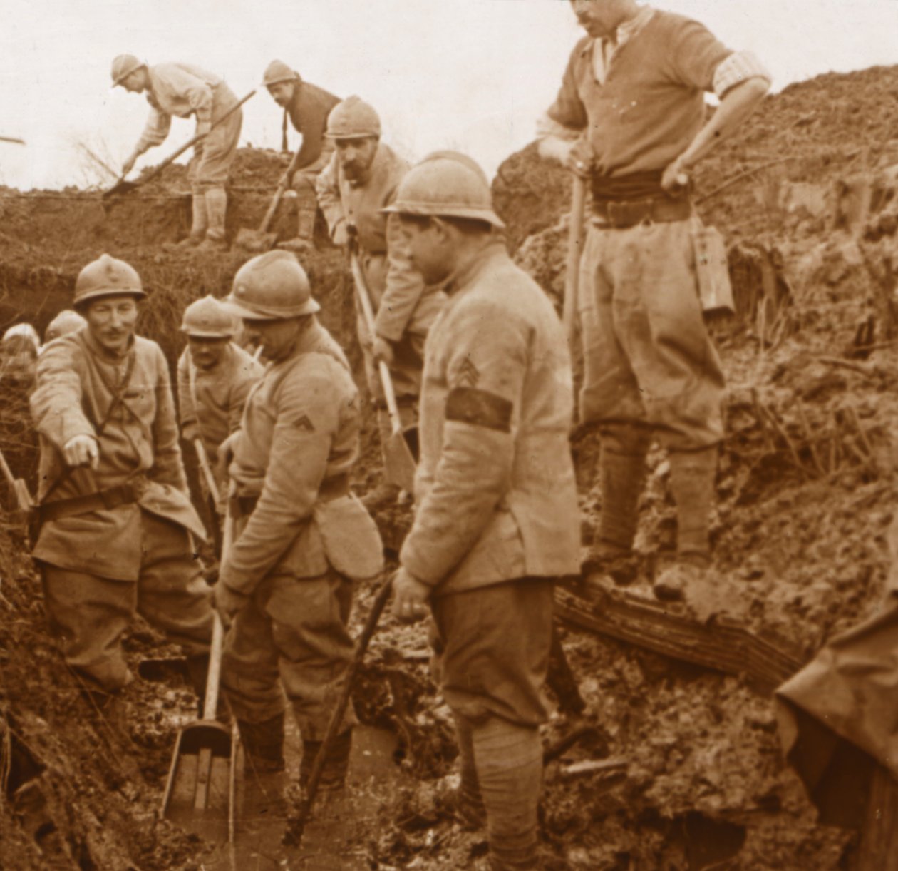 Schützengräben, Quennevières, Nordfrankreich, ca. 1914-1918 von Unbekannt